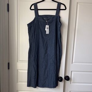 Eileen Fisher Organic Cotton Denim Blue Midi Dress